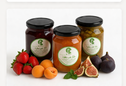 نصف كيلو - مربيات طبيعية منزلية من فواكه طازجة